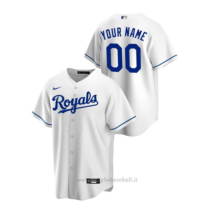 Maglia Baseball Uomo Kansas City Royals Personalizzate Replica Primera Bianco